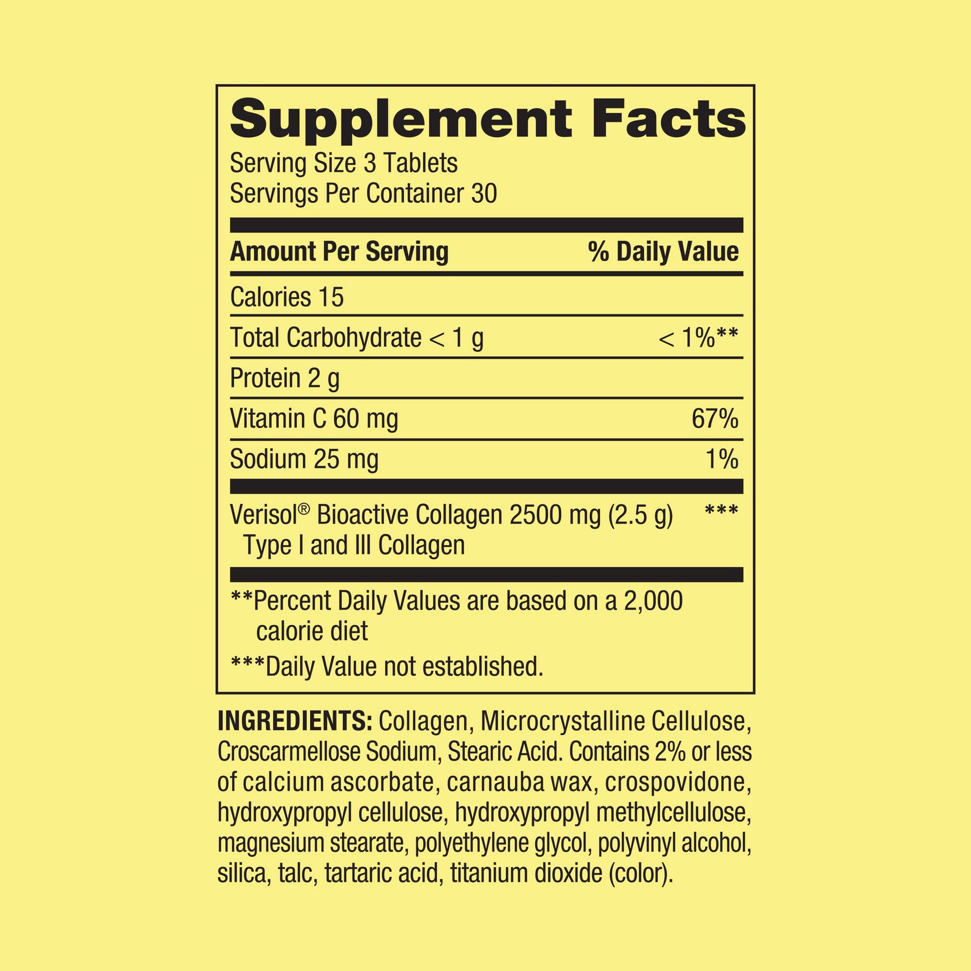 Close-up of highly absorbable collagen tablets