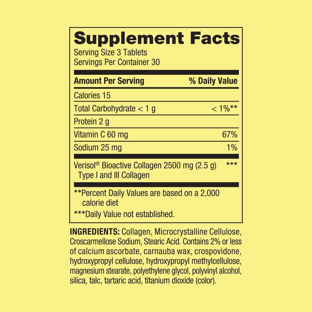 Close-up of highly absorbable collagen tablets