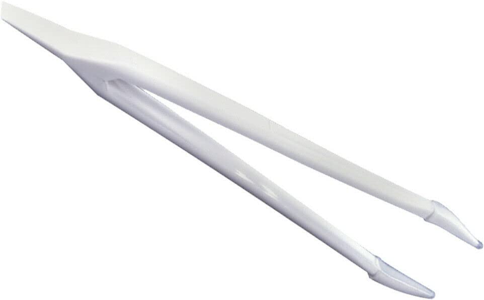 Hilco Soft Contact Lens Tweezers with silicone tips in white plastic, 5 inch