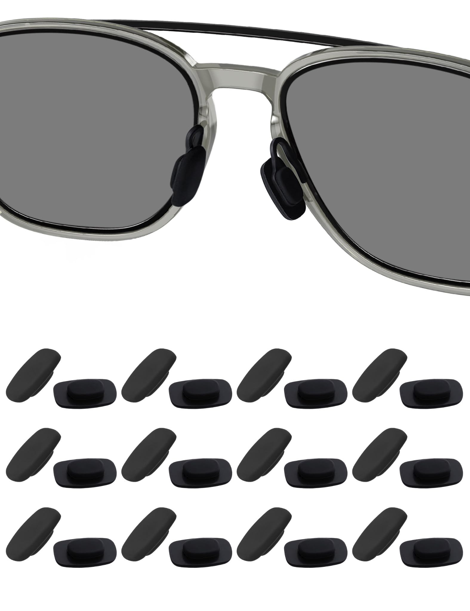 HILEEN replacement nose pads set for Costa South Point, Flagler, Shipmaster, Fernandina, Wader, and Peli sunglasses in black