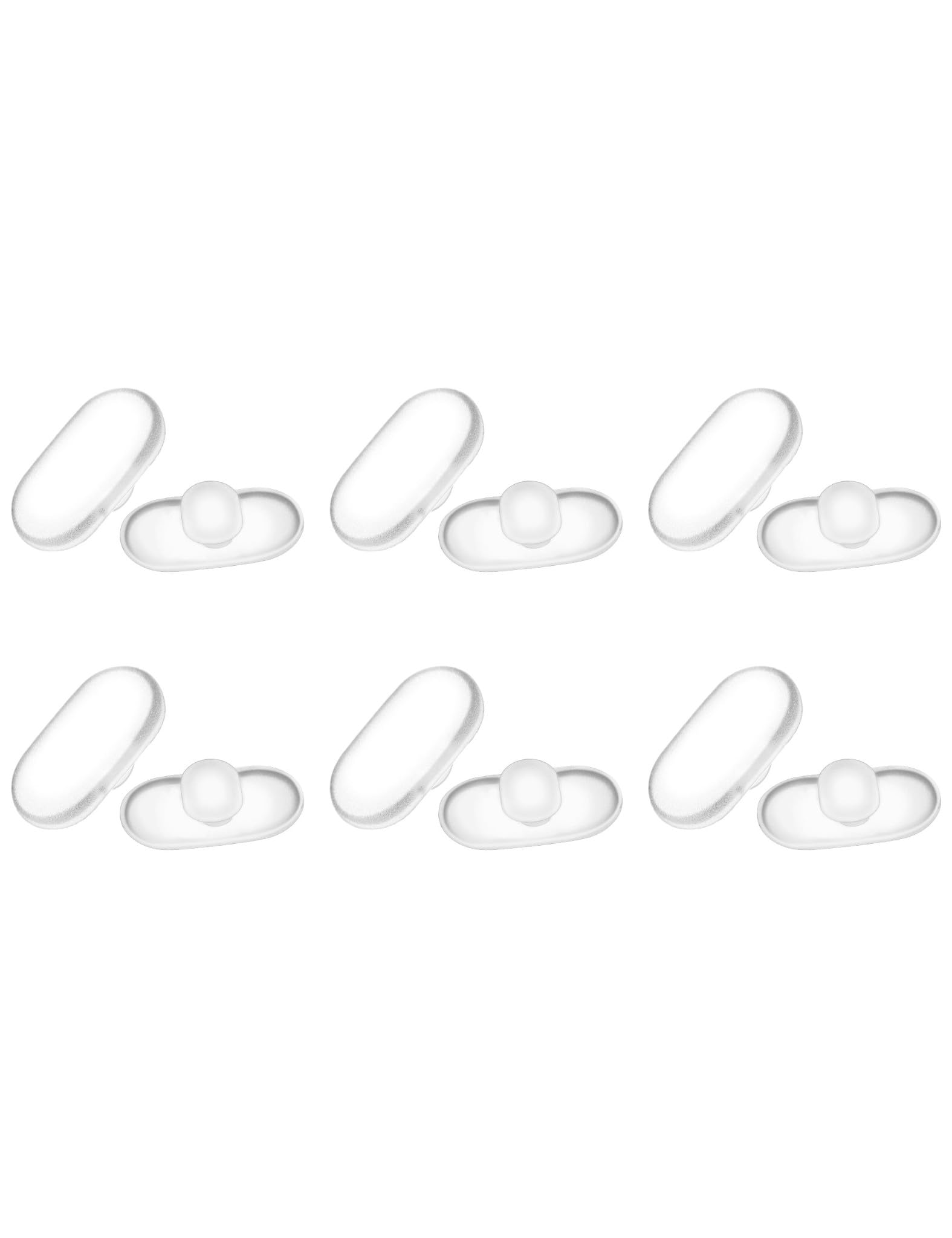 Six pairs of soft silicone push-in nose pads for eyeglasses