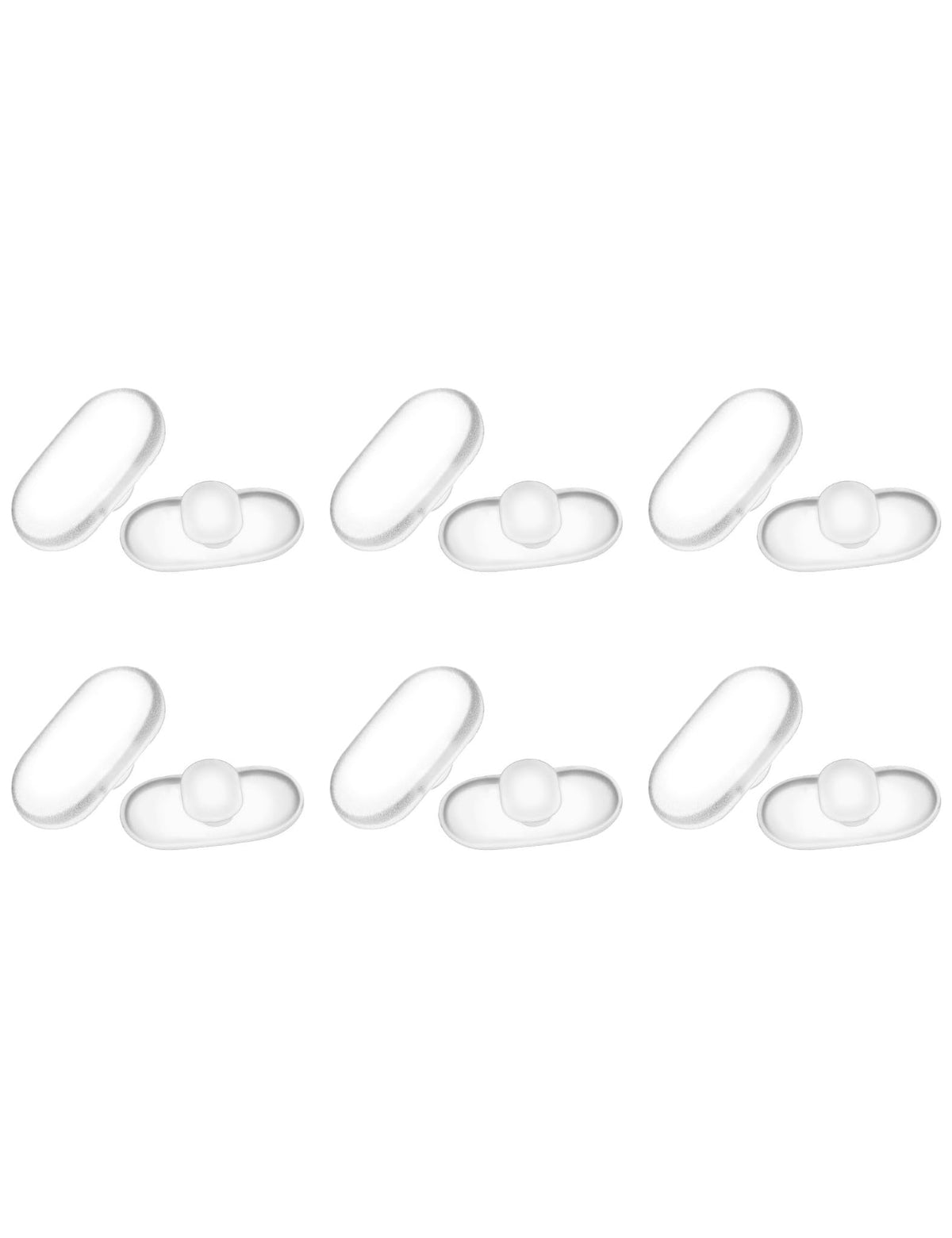 Six pairs of soft silicone push-in nose pads for eyeglasses