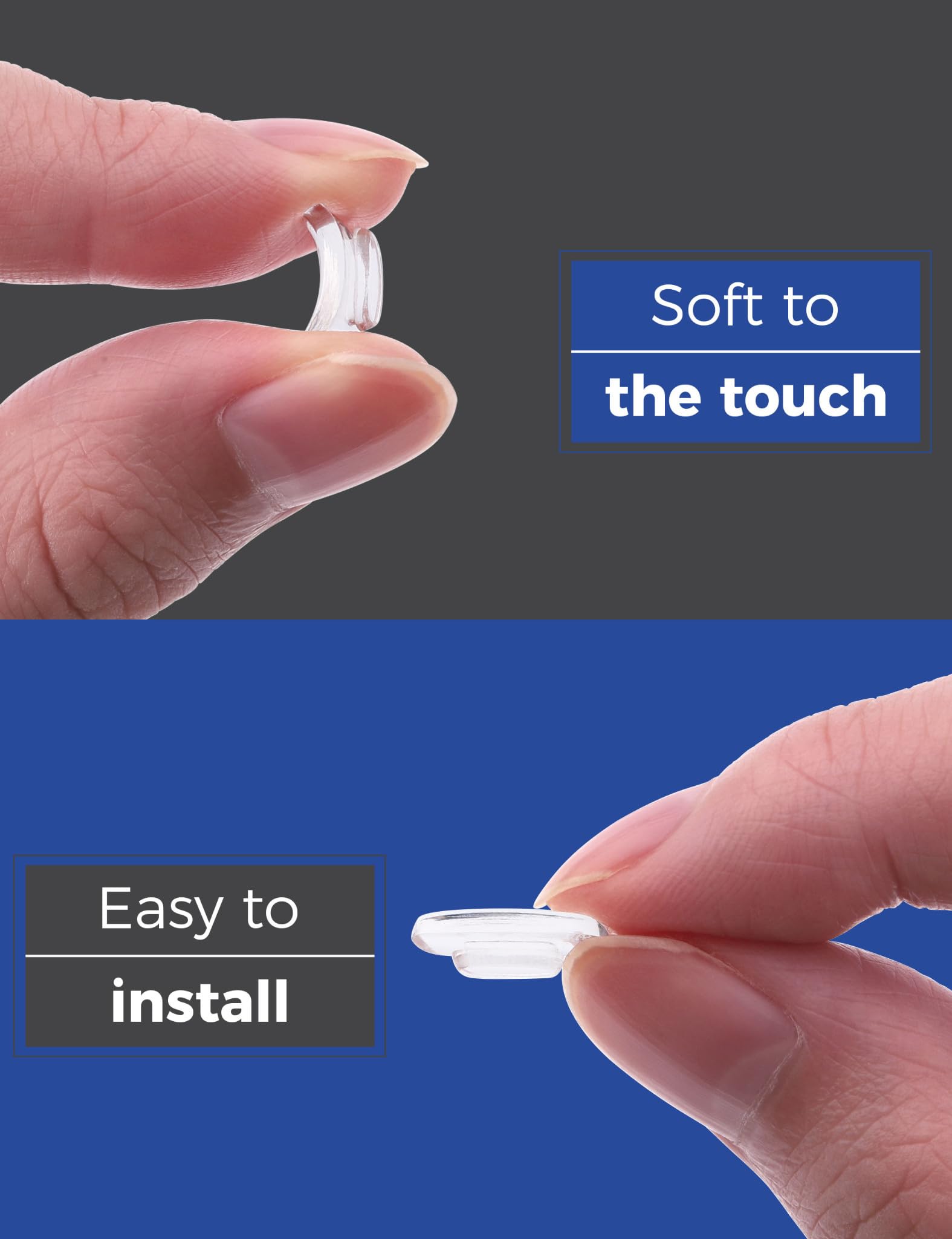 Six-pack replacement nose pads packaging in clear