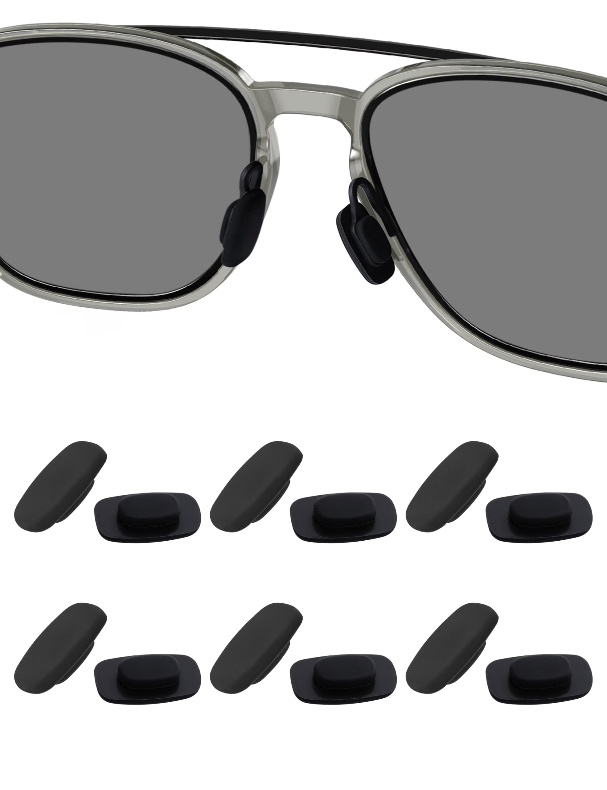 Nose pads replacements for Costa Del Mar South Point, Fernandina, Shipmaster, Ponce, Cook, and Wader in black.