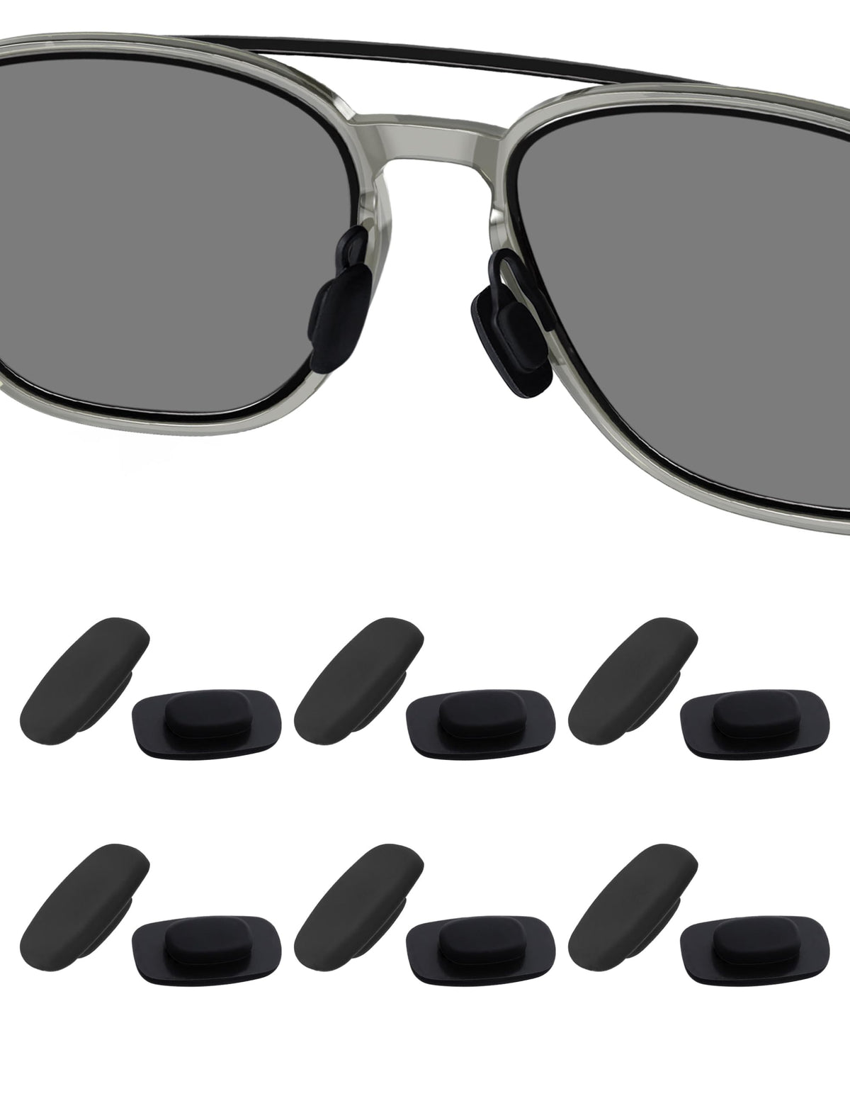 Nose pads replacements for Costa Del Mar South Point, Fernandina, Shipmaster, Ponce, Cook, and Wader in black.