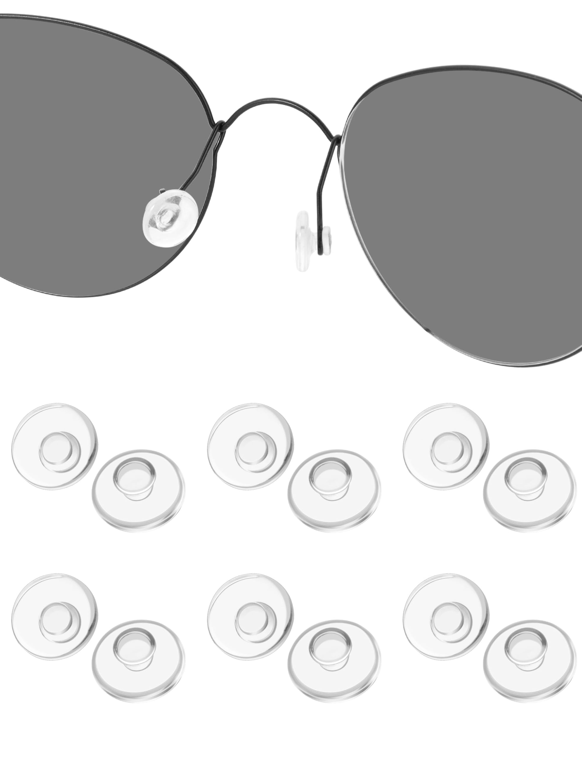 HILEEN nose pads 9mm x 9mm for eyeglasses - 6 pairs
