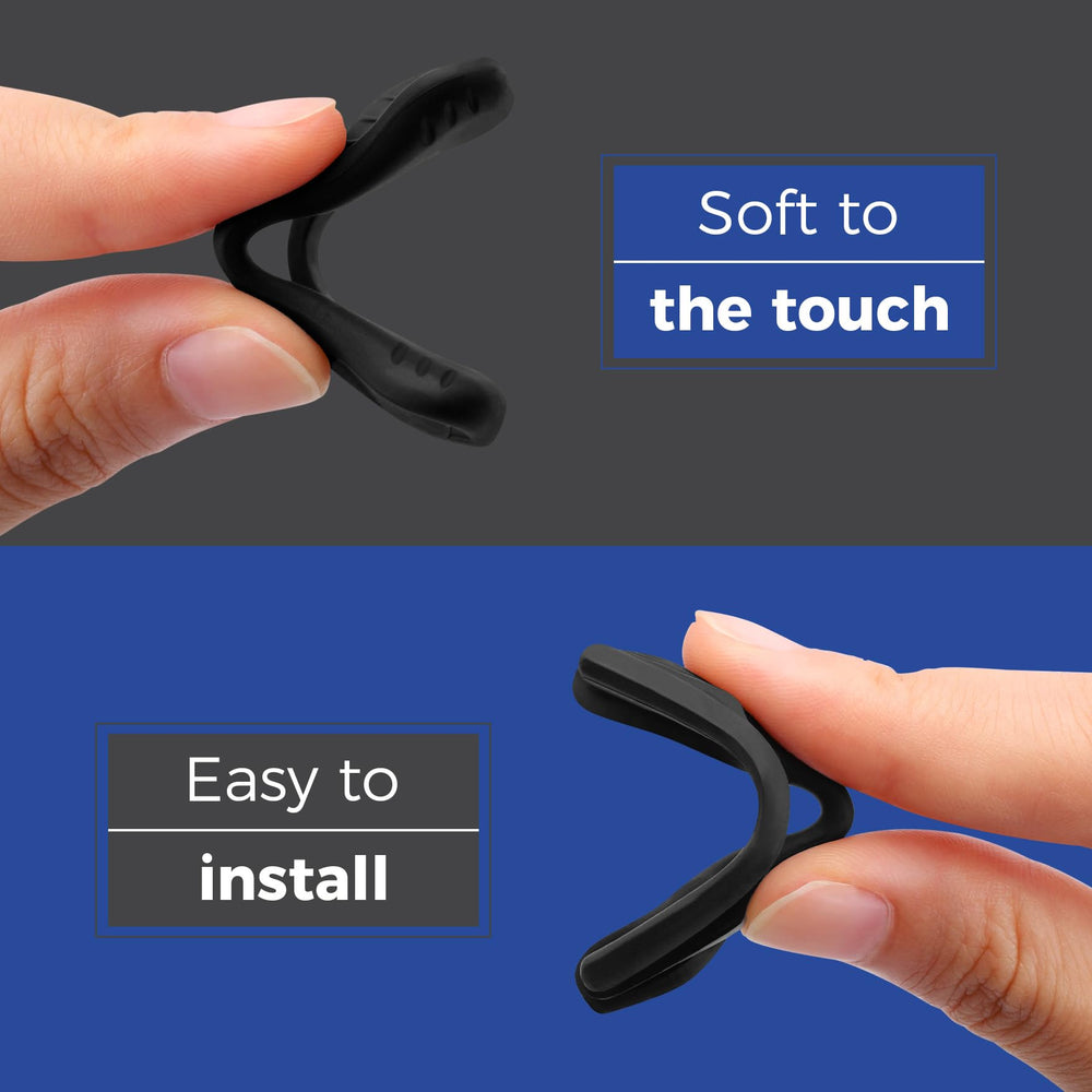 Push-in mount nose pads installation for eyewear