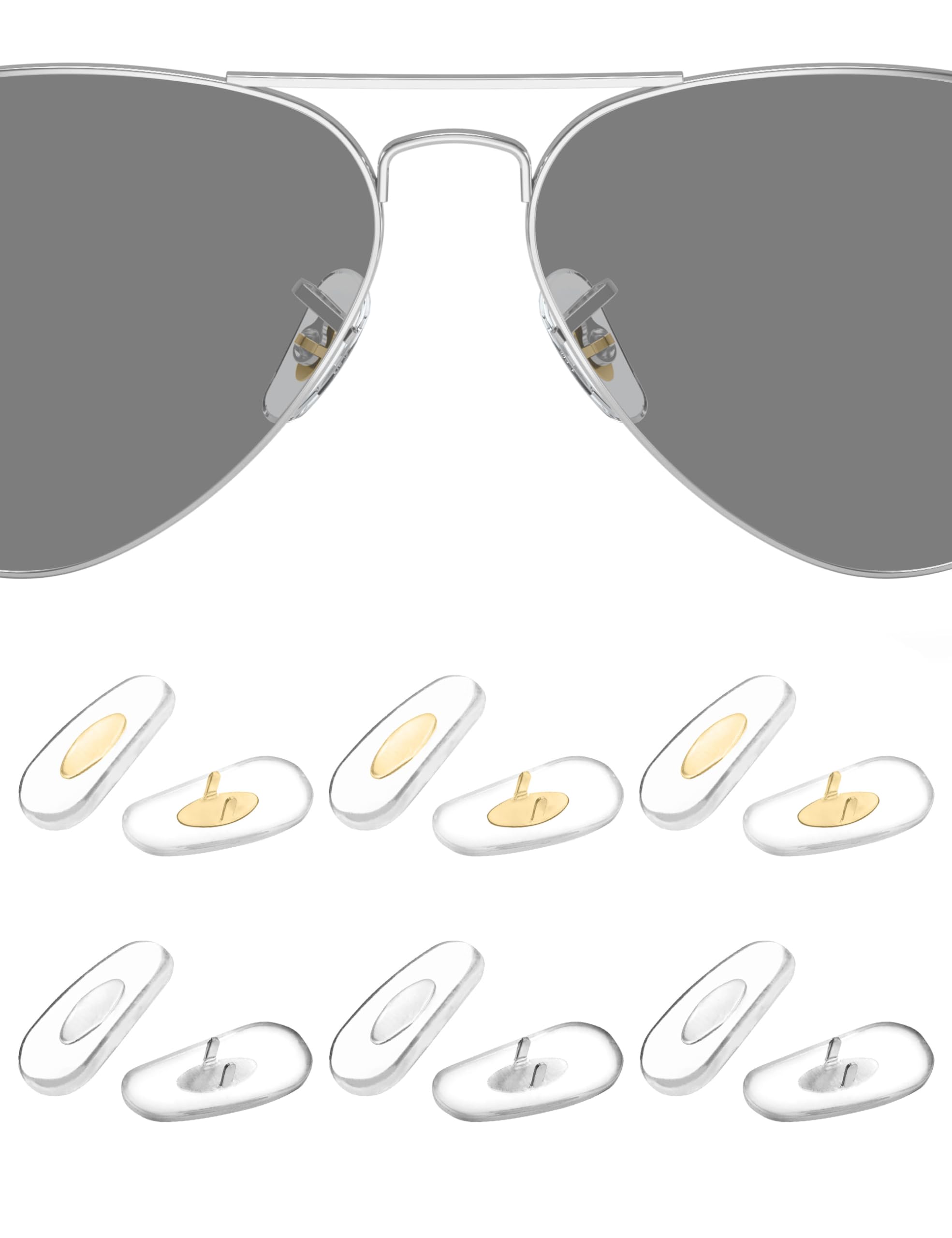 HILEEN replacement nose pads for Ray-Ban Aviator RB3025 – 6-pack, image 1