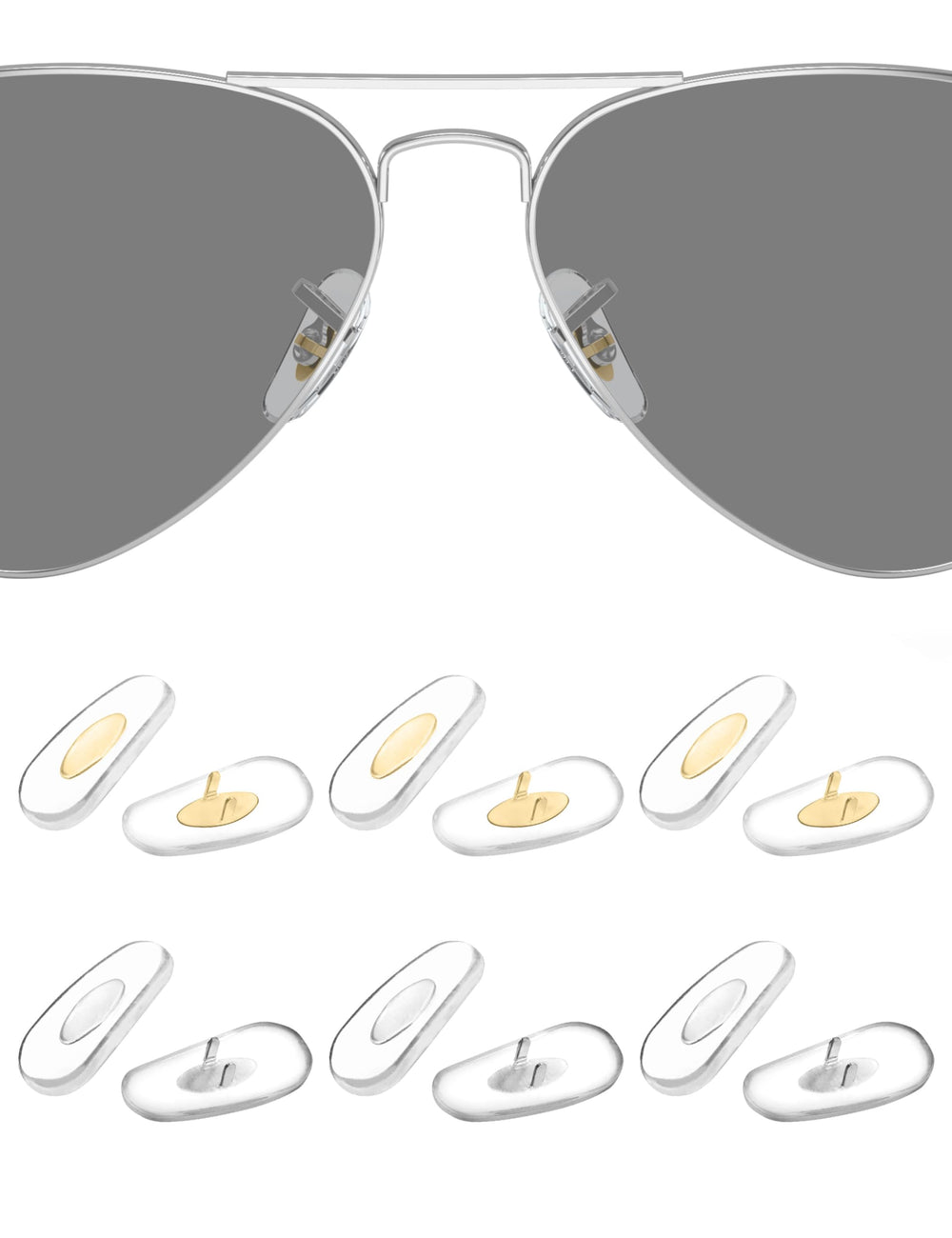 HILEEN replacement nose pads for Ray-Ban Aviator RB3025 – 6-pack, image 1