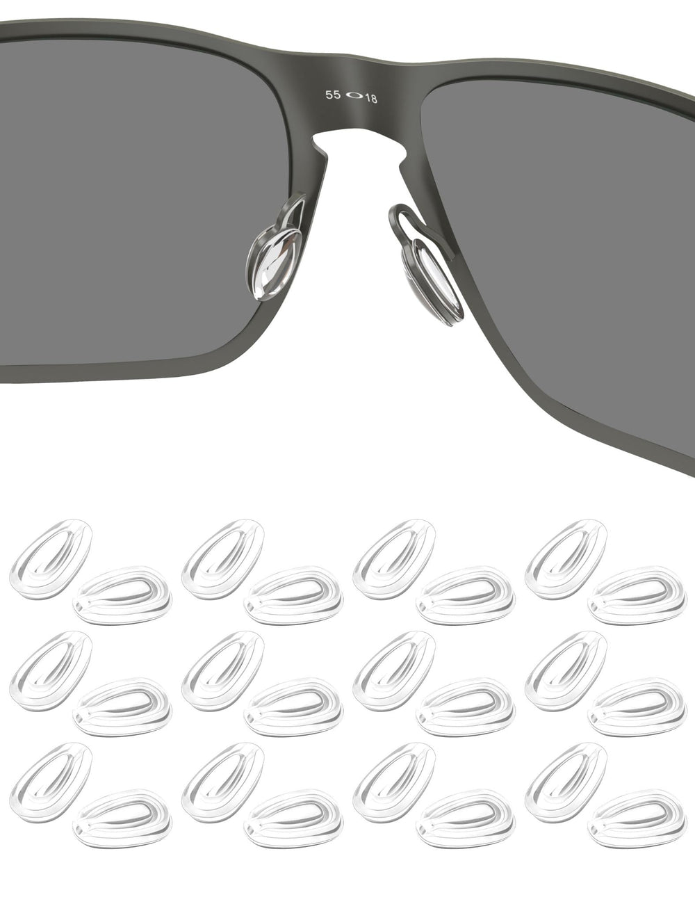 HILEEN universal 13x8mm replacement nose pads for Oakley Feedback OO4079, Holbrook OO4123 and Crosshair OO4060/OO6014/OO4069