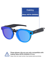 Clip-on sunglasses attached to eyewear in Ice Blue (51mm) for Oakley Meta HSTN OW8002