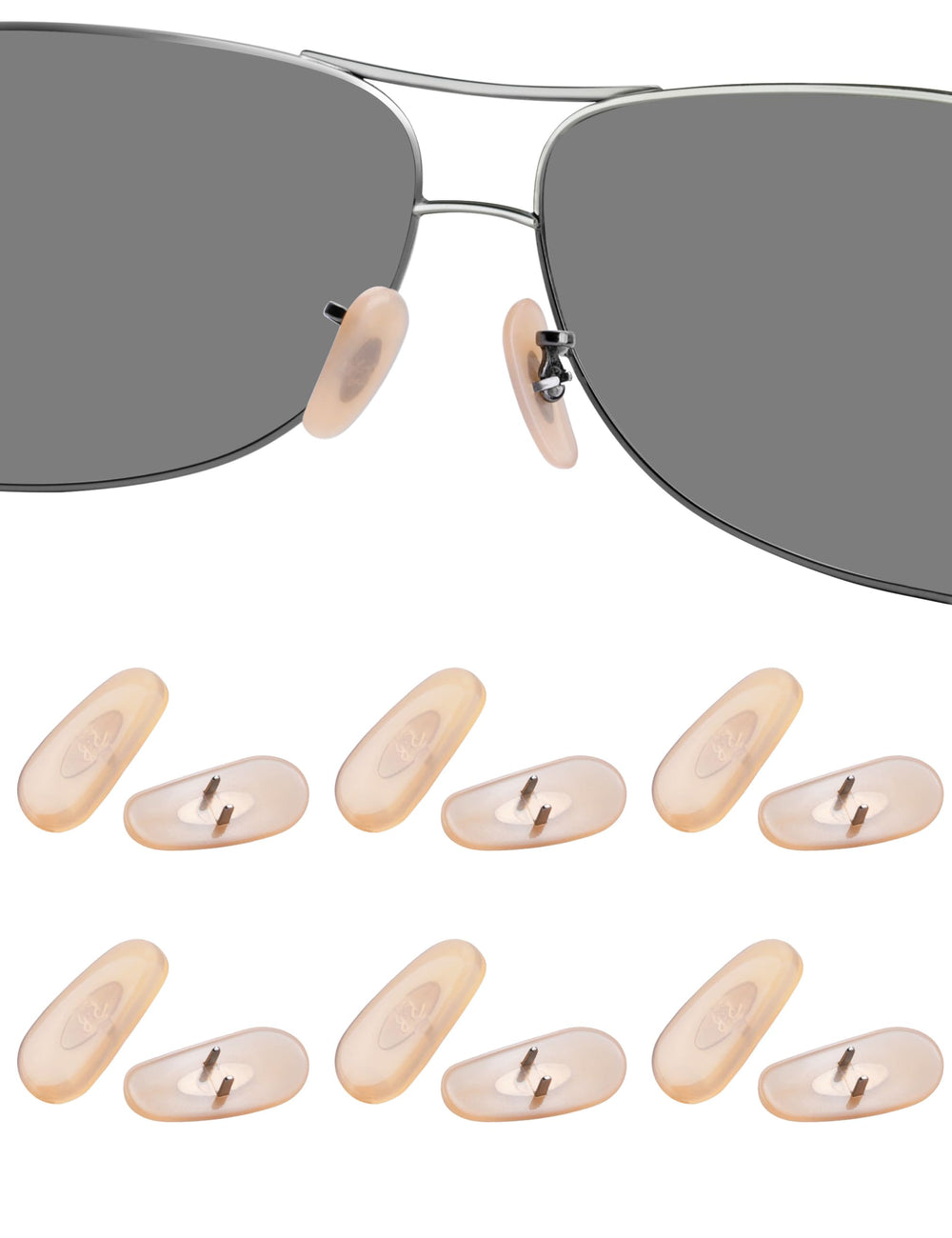 HILEEN 6 pairs flesh color replacement nose pads for Ray-Ban Aviator RB3025/RB3026