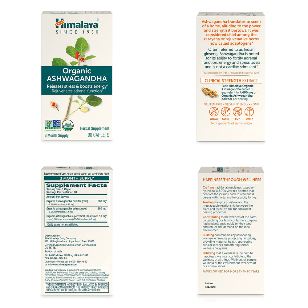 Himalaya Ashwagandha capsules beside notebook for study focus