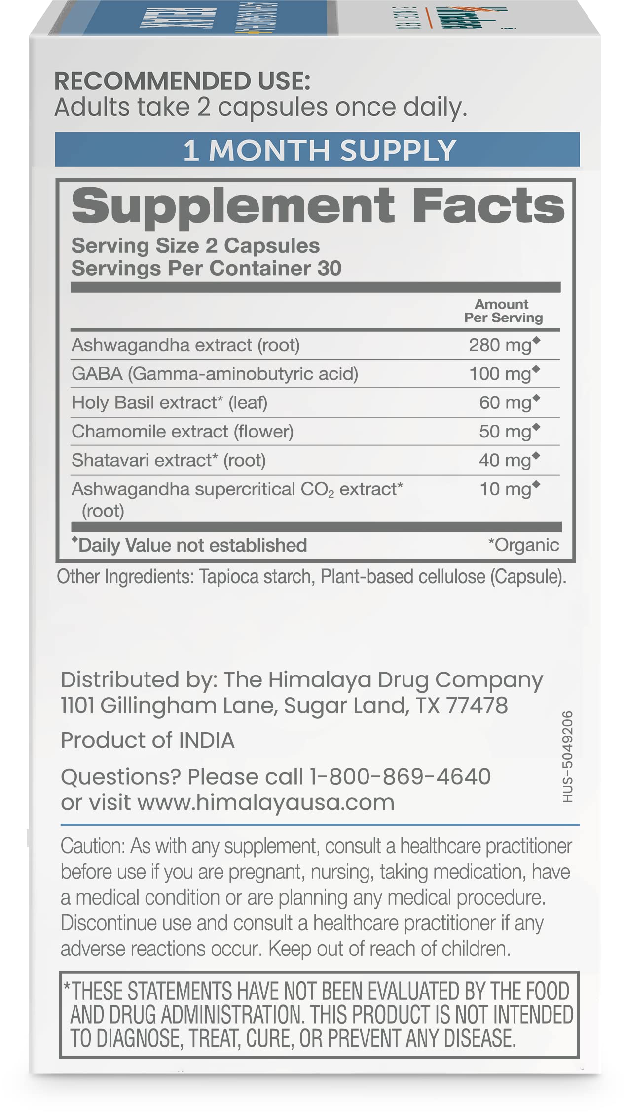 Front-facing Himalaya Ashwagandha+ Relax bottle