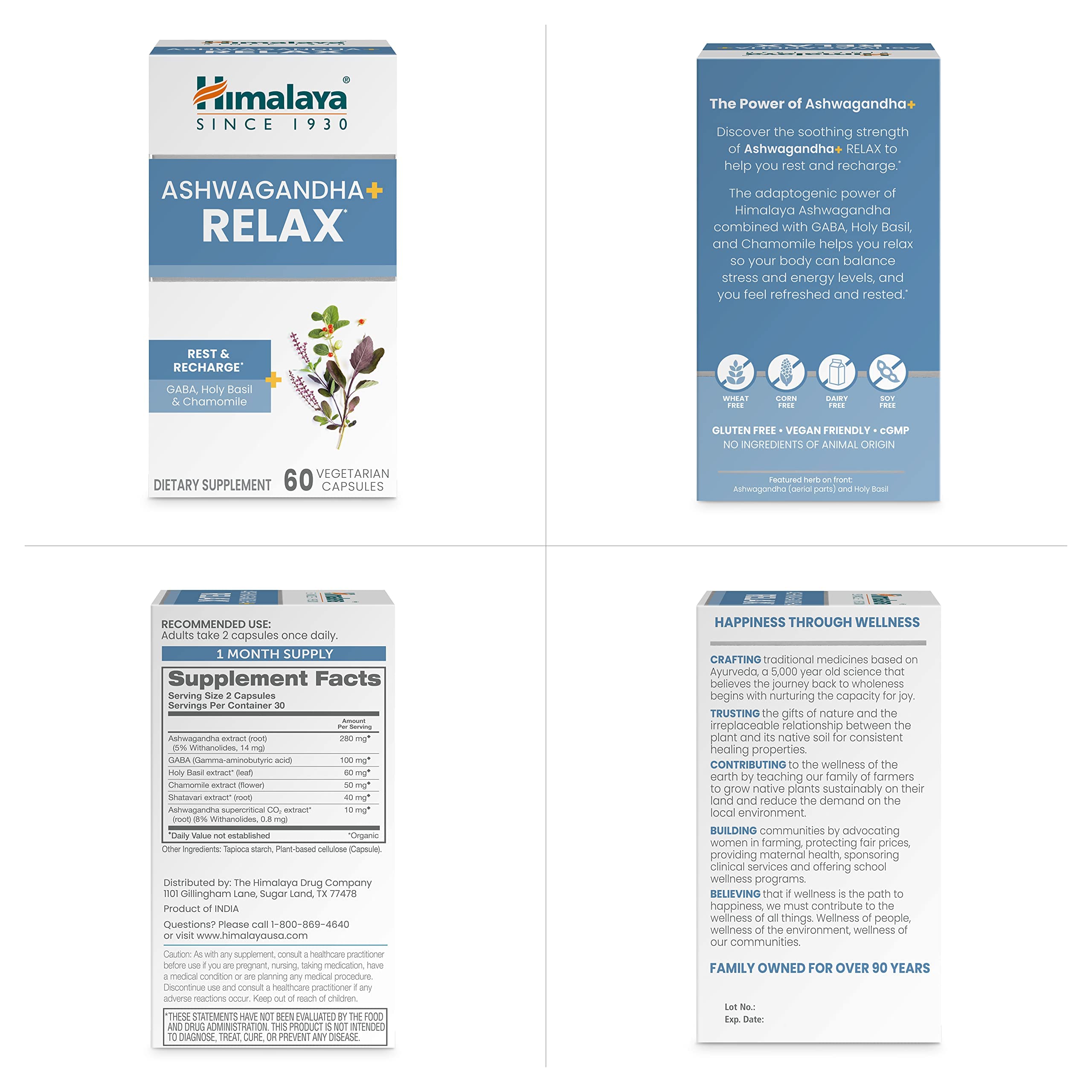 One month supply of Himalaya Ashwagandha+ Relax