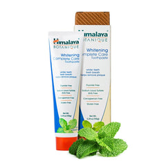 Close-up of Himalaya Botanique toothpaste tubes from the 4-pack
