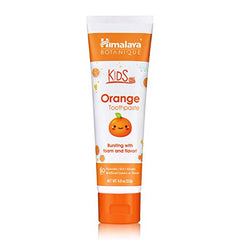Back view of Himalaya Botanique Kids Toothpaste orange flavor 4 oz 2 pack