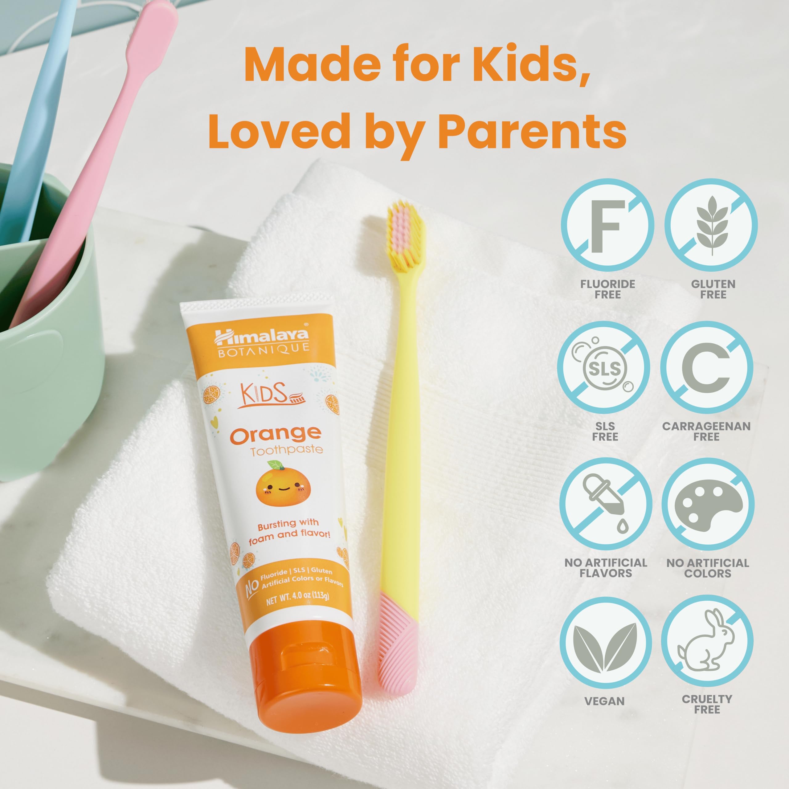 Vegan and cruelty-free labeling on toothpaste tube