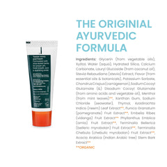 Fluoride-free SLS-free toothpaste label