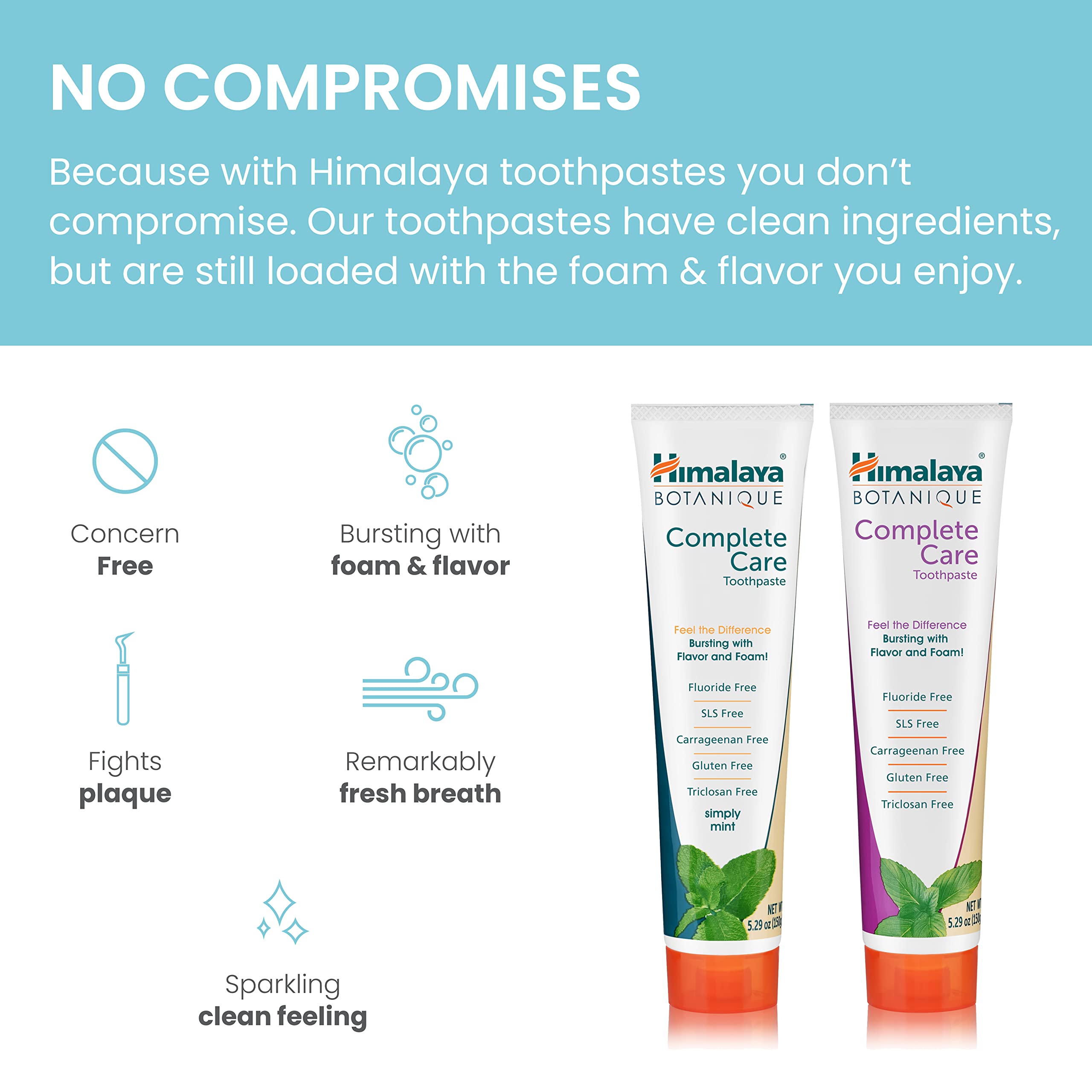 Mint and Spearmint flavor options for Himalaya Botanique toothpaste