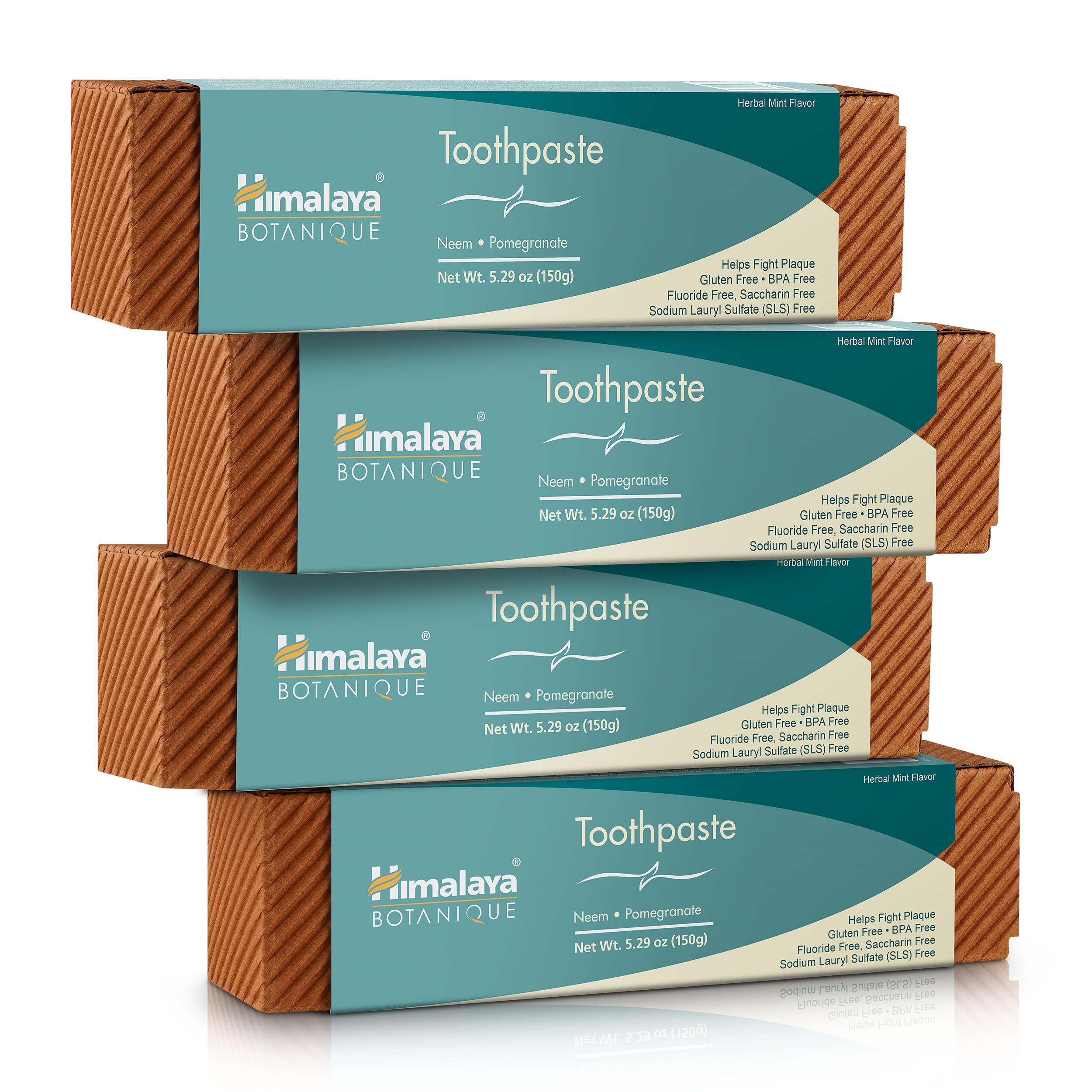 Himalaya Botanique Neem & Pomegranate Toothpaste 4-pack front view