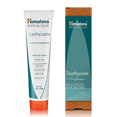 Close-up of toothpaste tube showcasing Neem and Pomegranate