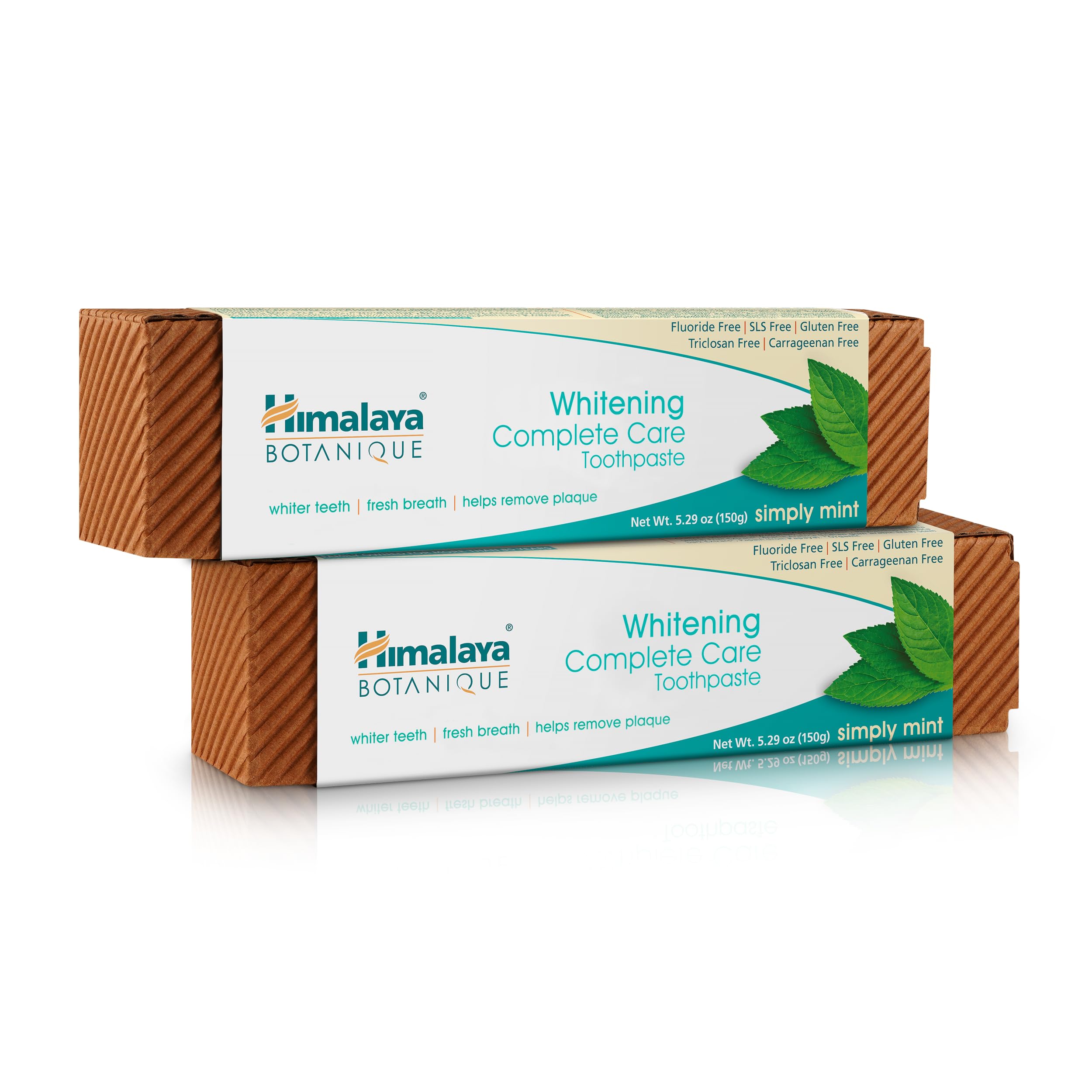 Front view of Himalaya Botanique Whitening Complete Care Toothpaste 2-pack
