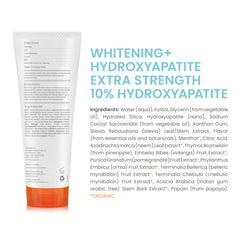 Close-up of toothpaste showing 10% nano hydroxyapatite