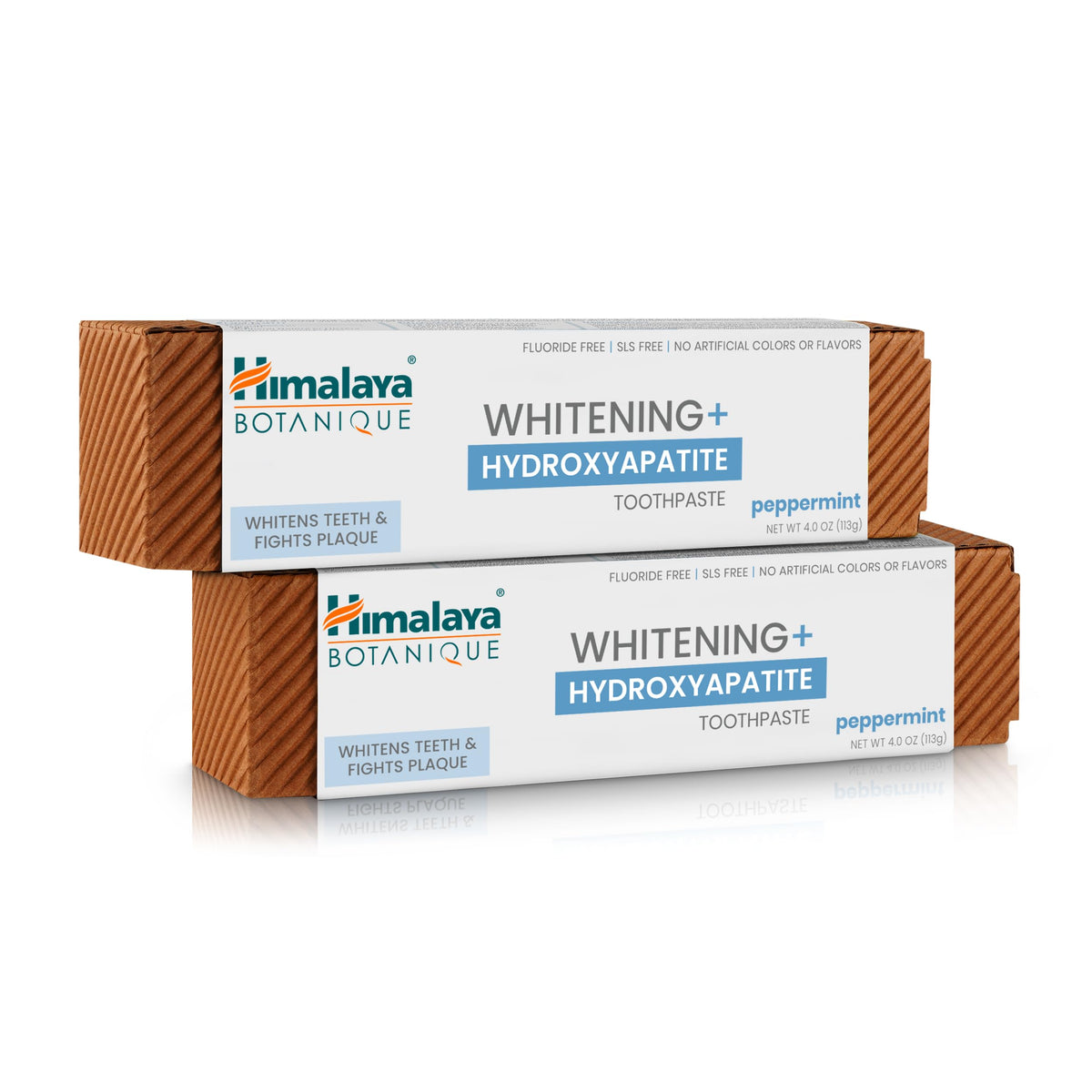 Front view of Himalaya Botanique Whitening Toothpaste Peppermint 4 oz 2-pack