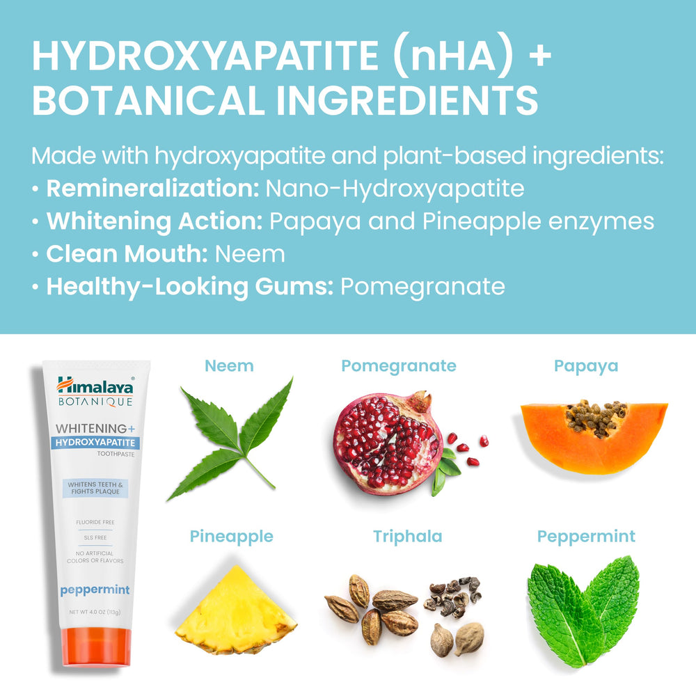 Lifestyle image of toothpaste on bathroom counter with mint leaves