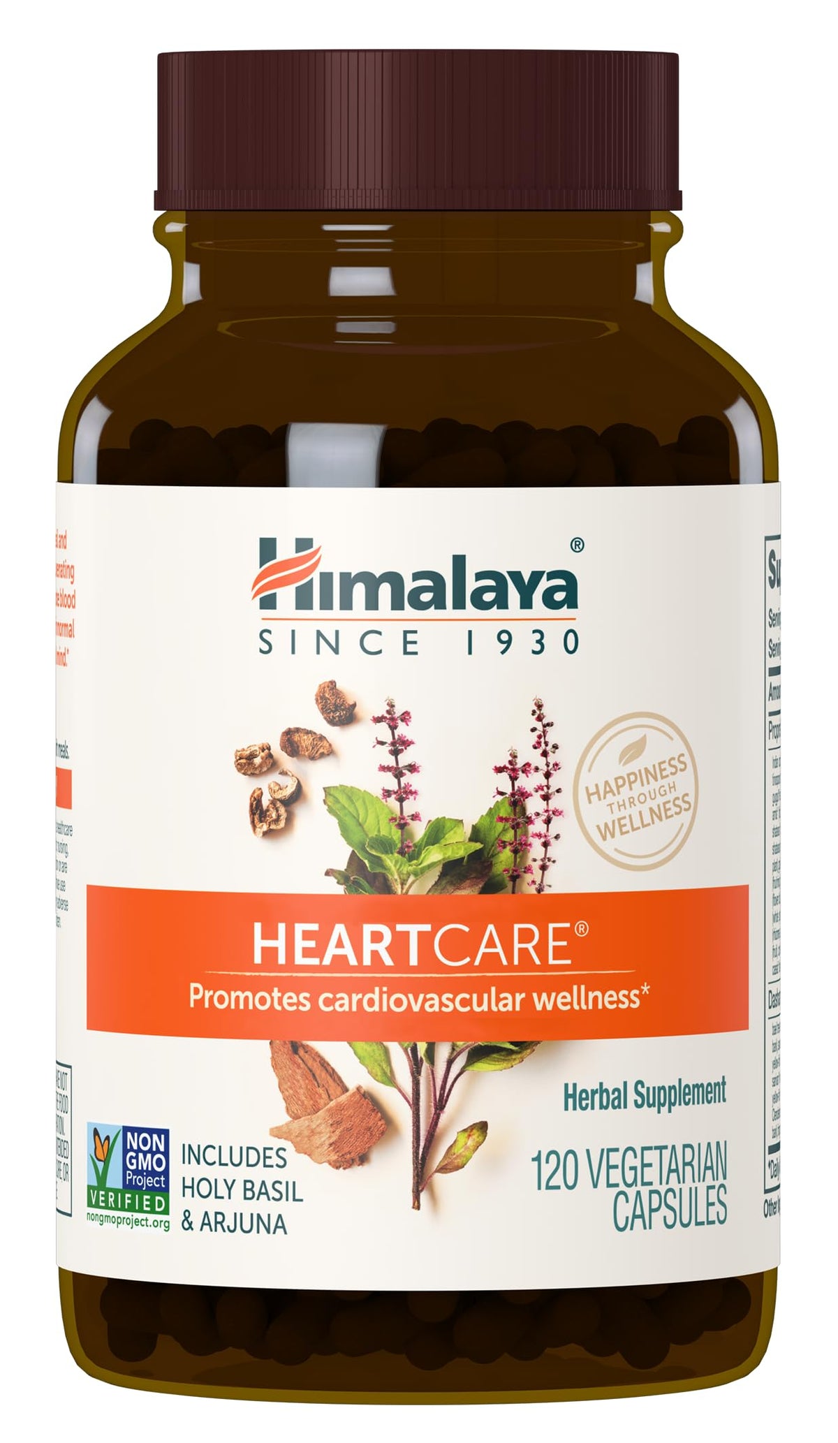 Himalaya HeartCare bottle label highlights brand and heart health focus for daily support