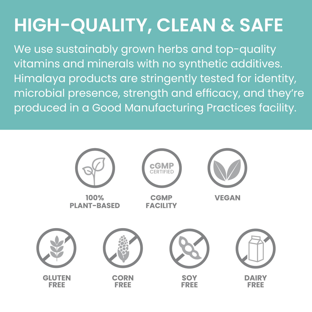 Ayurvedic herbal blend and Himalaya heritage imagery