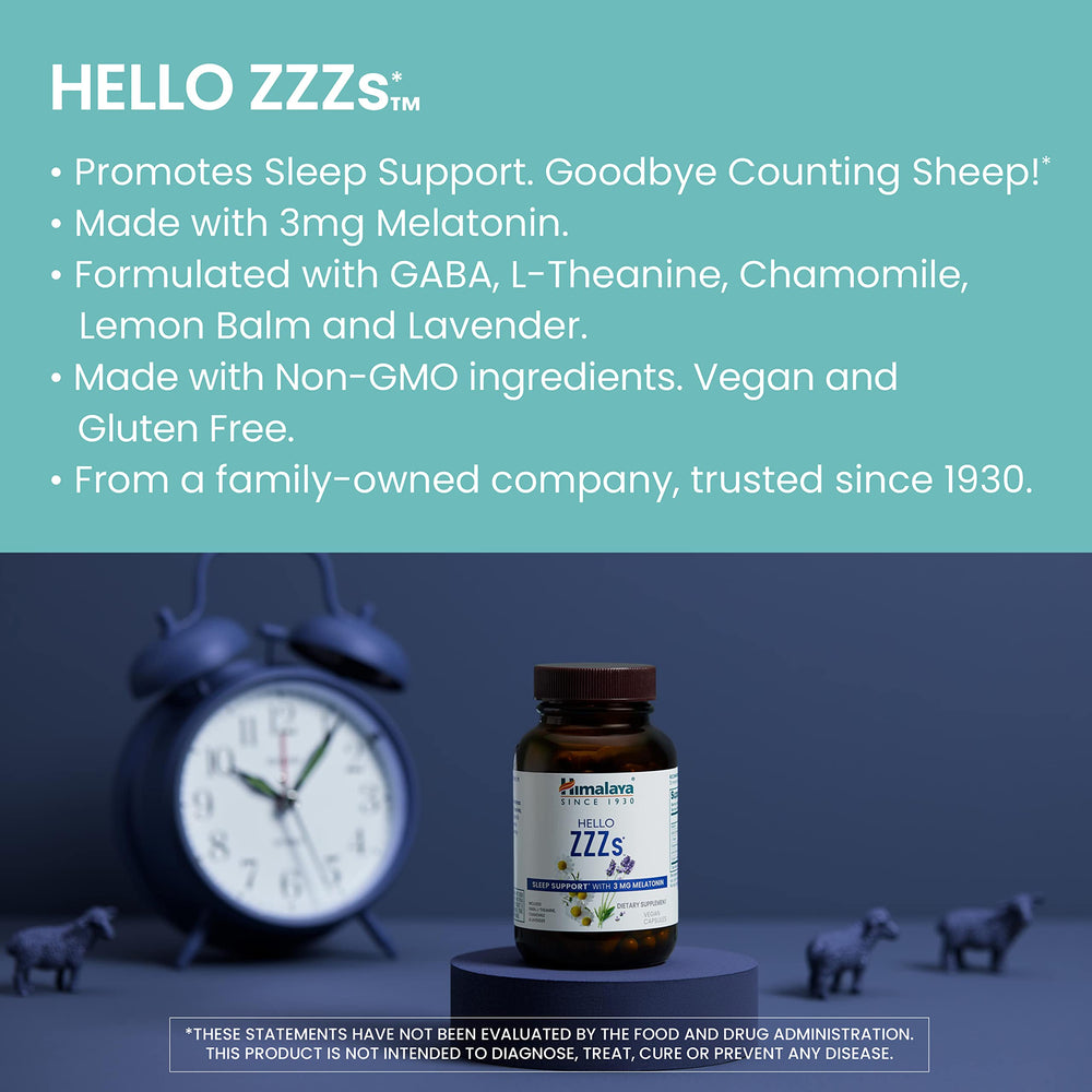 Hello ZZZs capsules with melatonin, GABA, and L-Theanine