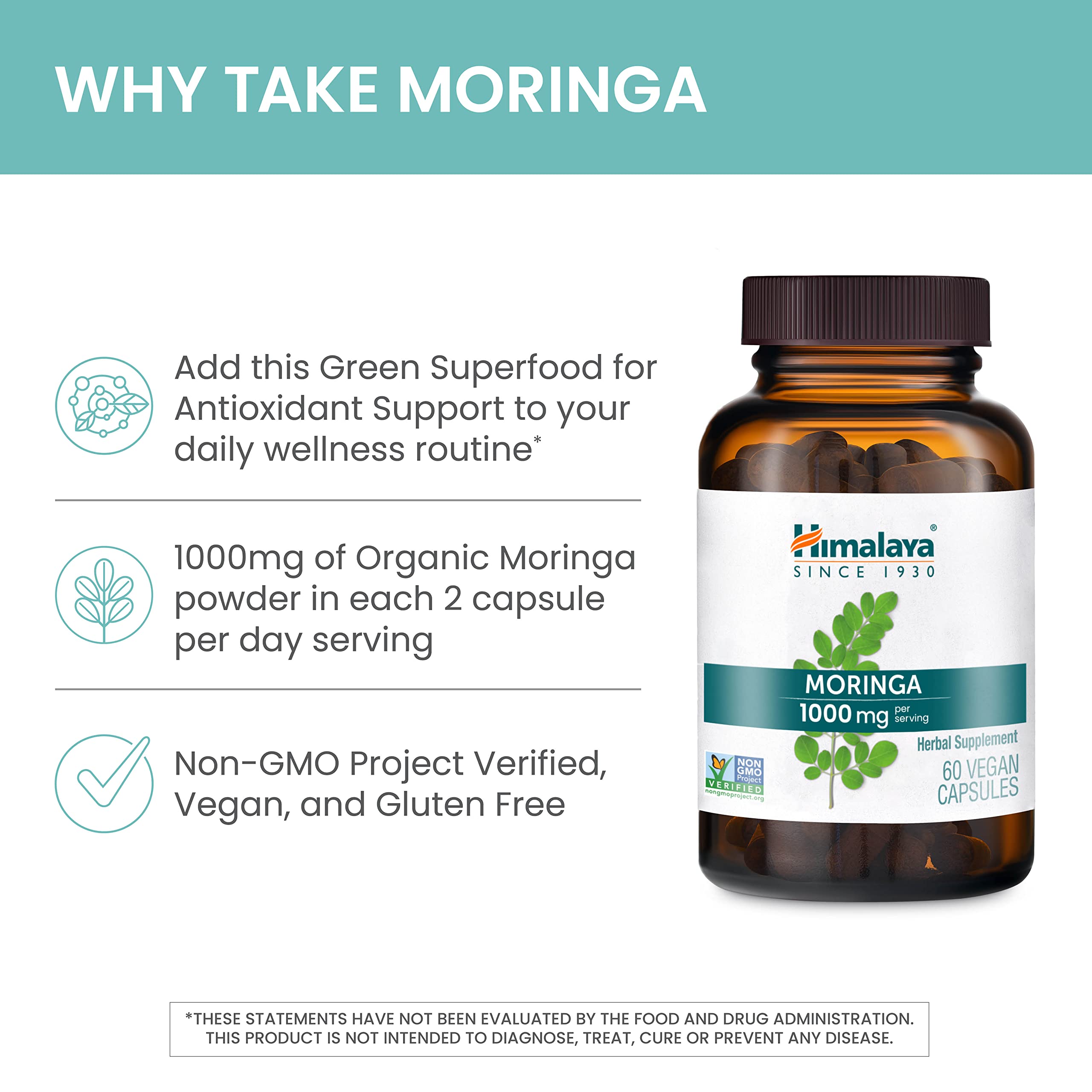 Himalaya Moringa product label and ingredients