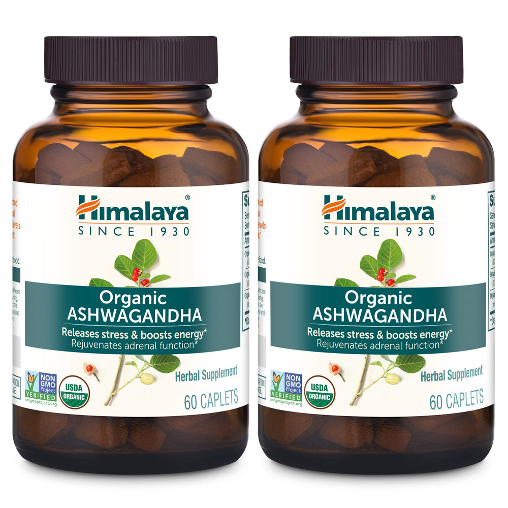 Himalaya Organic Ashwagandha hero image showing 120 day supply