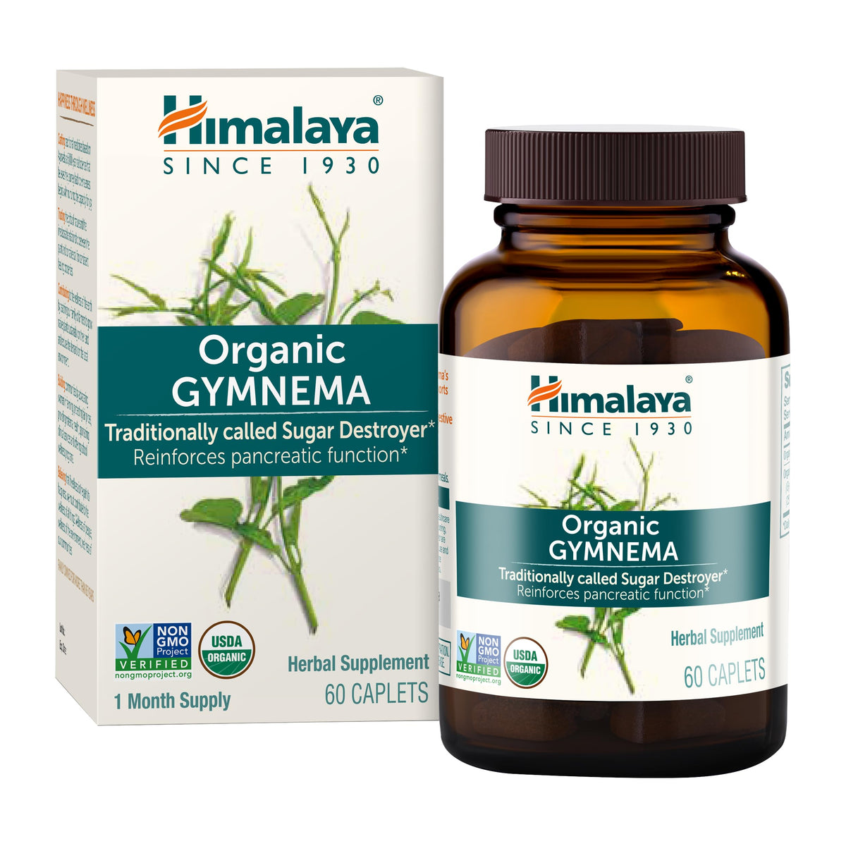 Himalaya Organic Gymnema Sylvestre 700 mg per 60-caplet bottle label