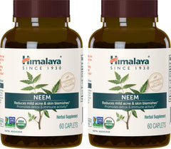 Himalaya Organic Neem 600 mg, 60-caplet two-pack bottle (hero image)