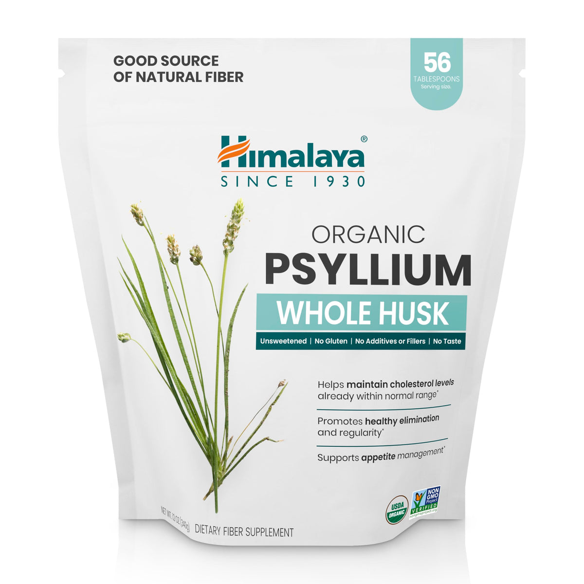 Himalaya Organic Psyllium Whole Husk 56 Tbsp container label