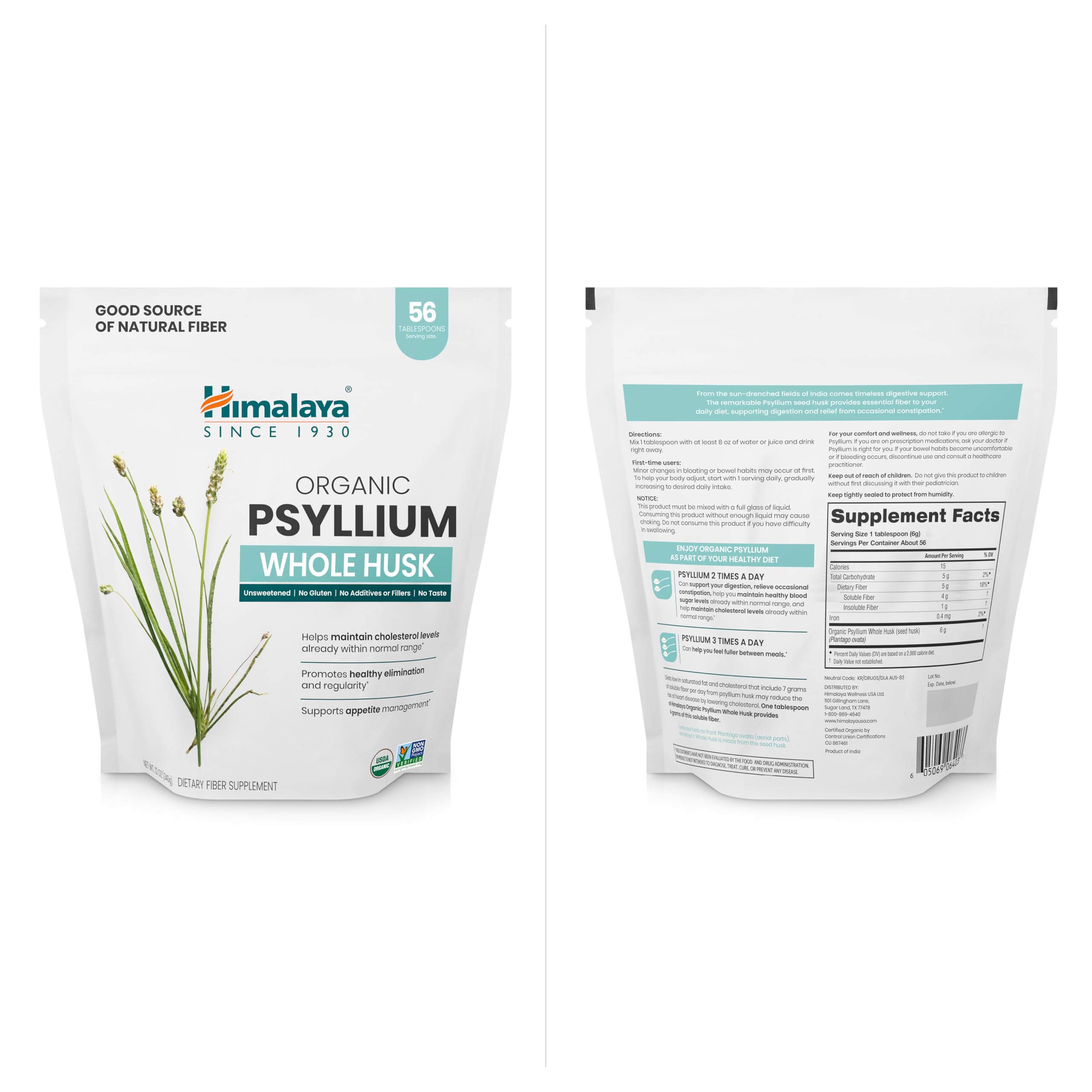 Manufacturing quality certifications for Himalaya Psyllium
