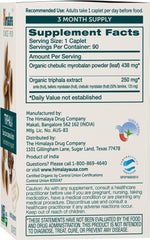 Close-up of Himalaya Triphala capsules