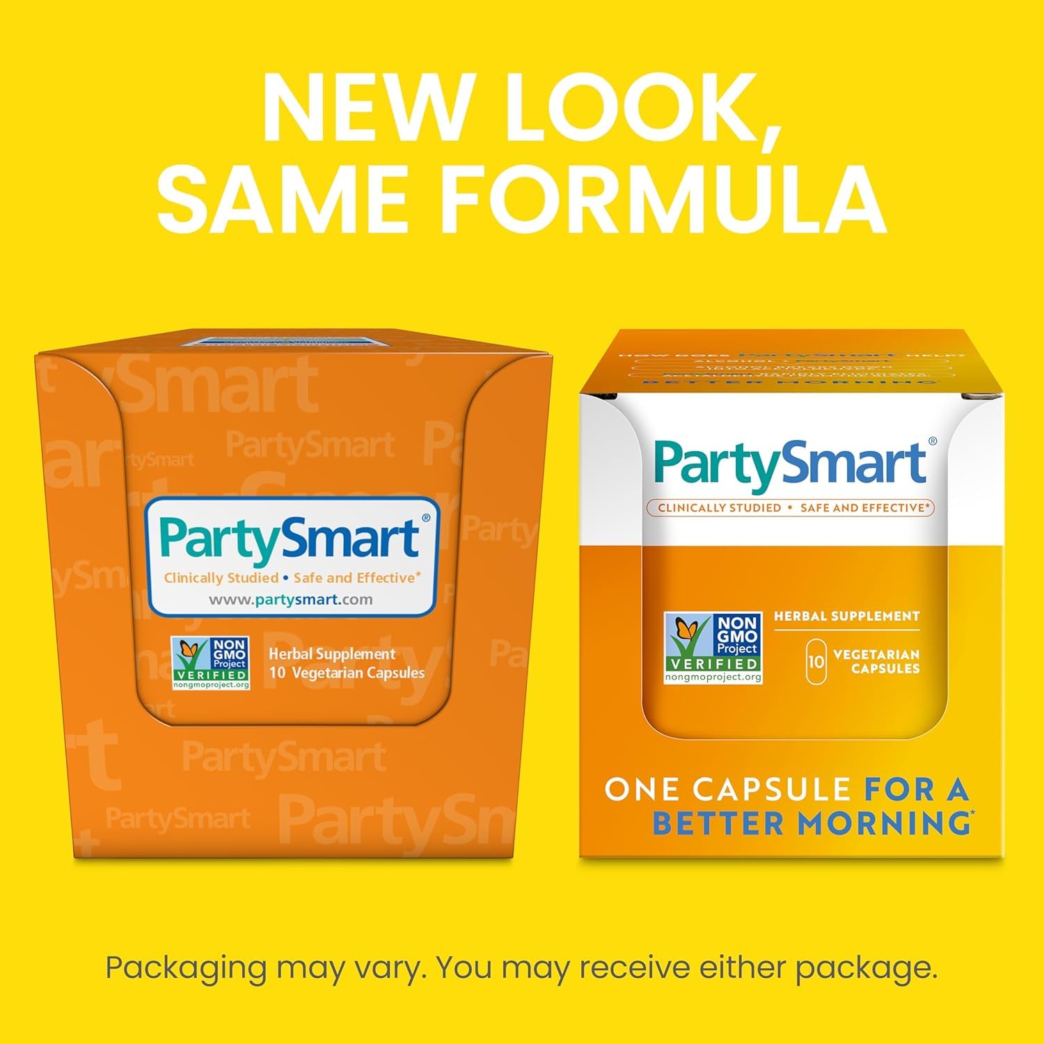 Gluten-free and vegan icons on PartySmart packaging