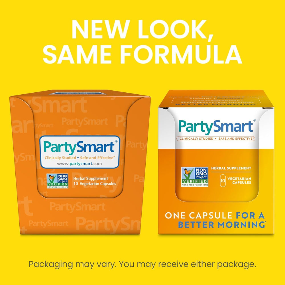 Gluten-free and vegan icons on PartySmart packaging