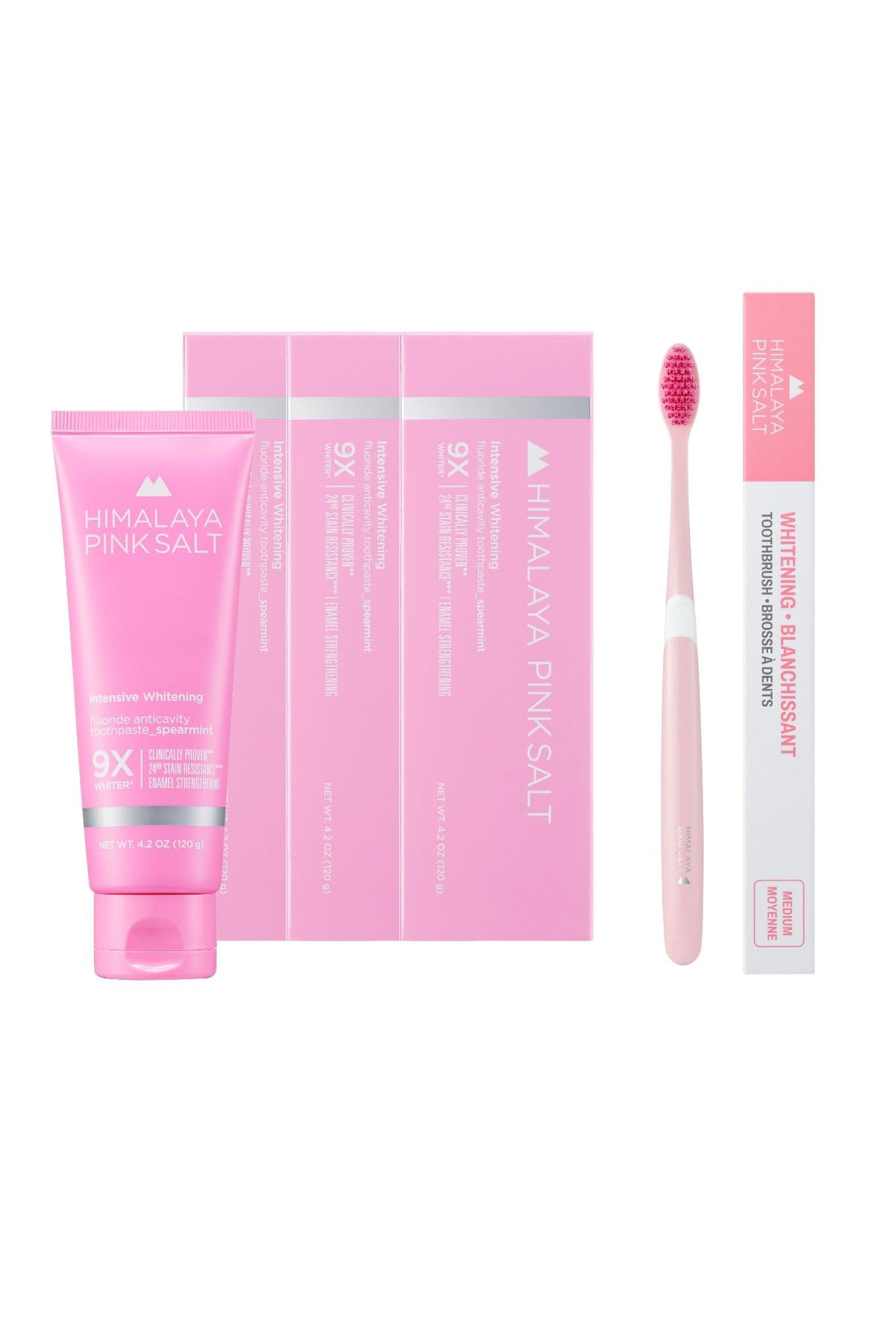 Himalaya Pinksalt whitening toothpaste 4.2oz 3-pack front view