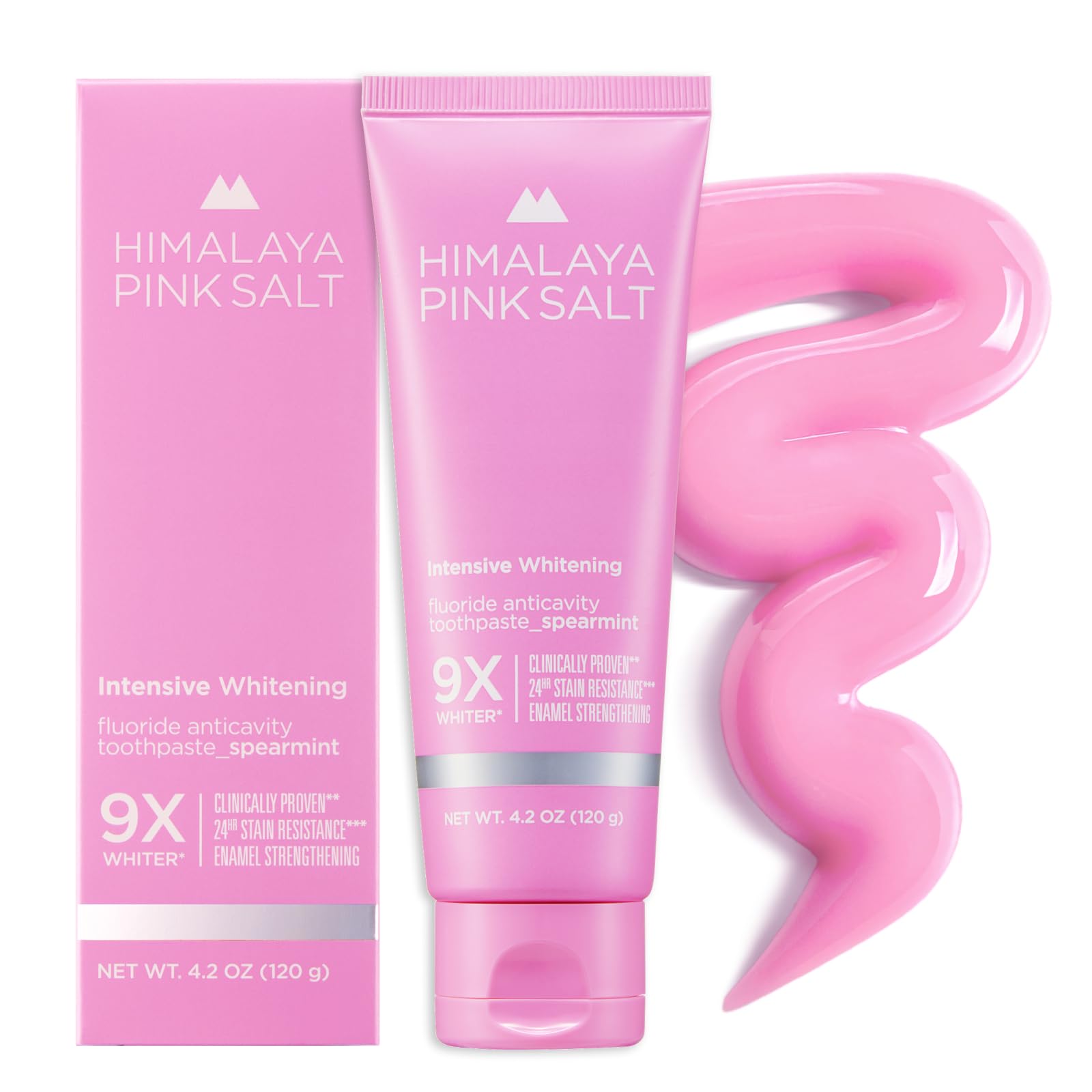 Front label of Himalaya PINKSALT Intensive Whitening Toothpaste 4.2 oz