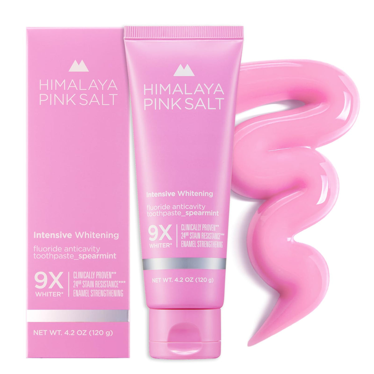 Front label of Himalaya PINKSALT Intensive Whitening Toothpaste 4.2 oz