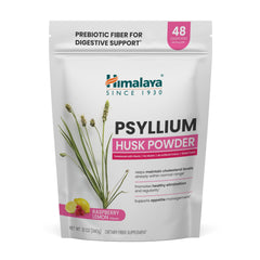 Container of Himalaya Raspberry Lemon Psyllium Husk Powder with scoop