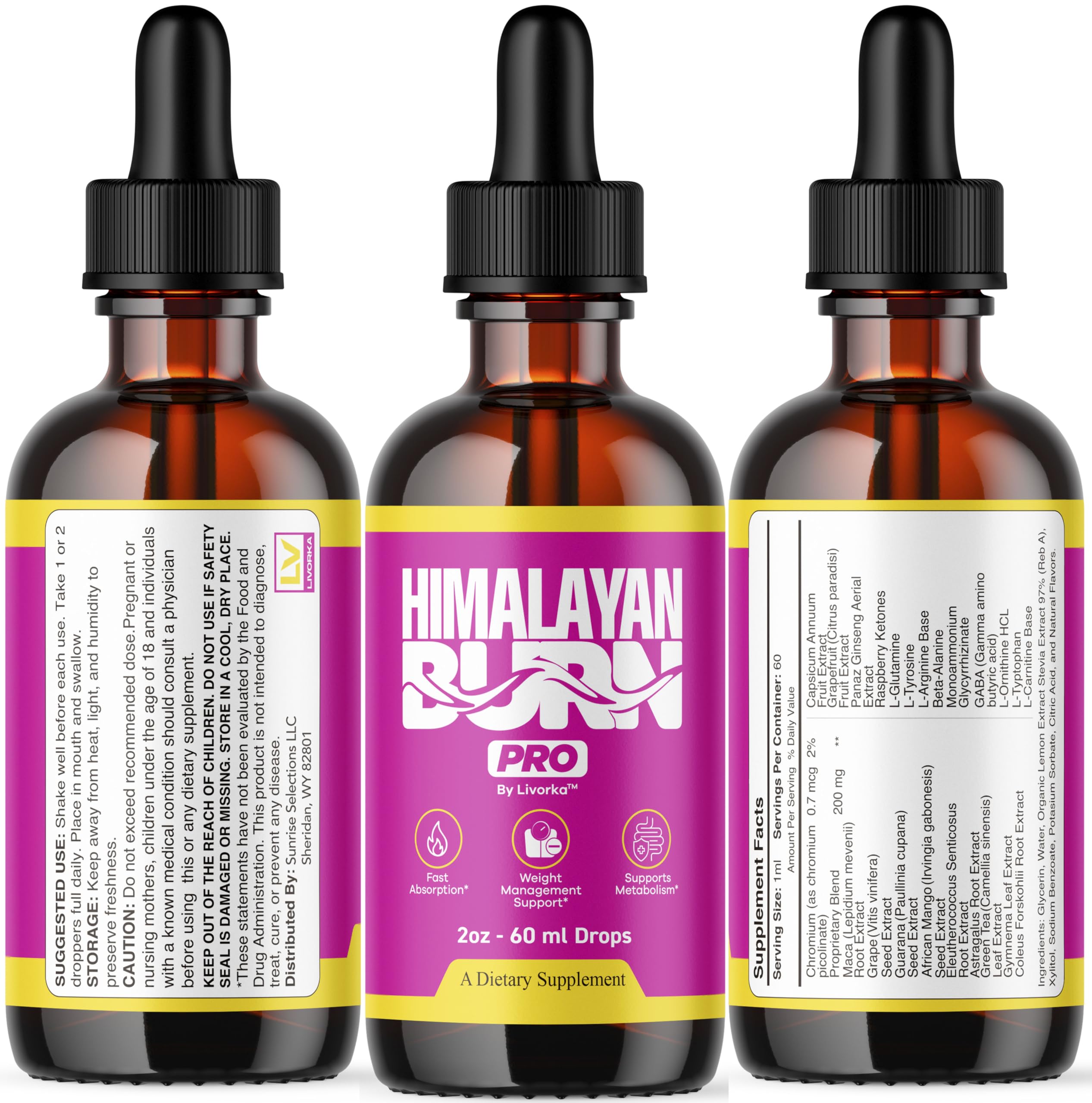 30-day supply packaging for Himalayan Burn Pro Drops