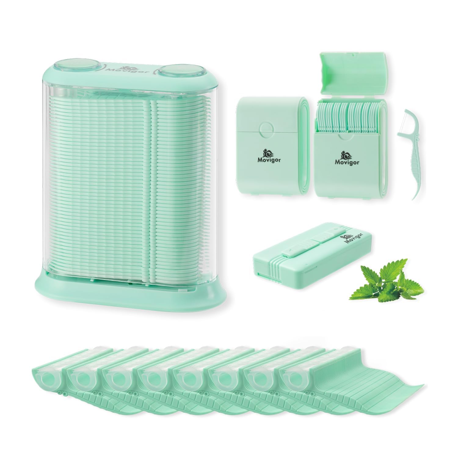 Himgy mint whitening floss picks with 614-count dispenser