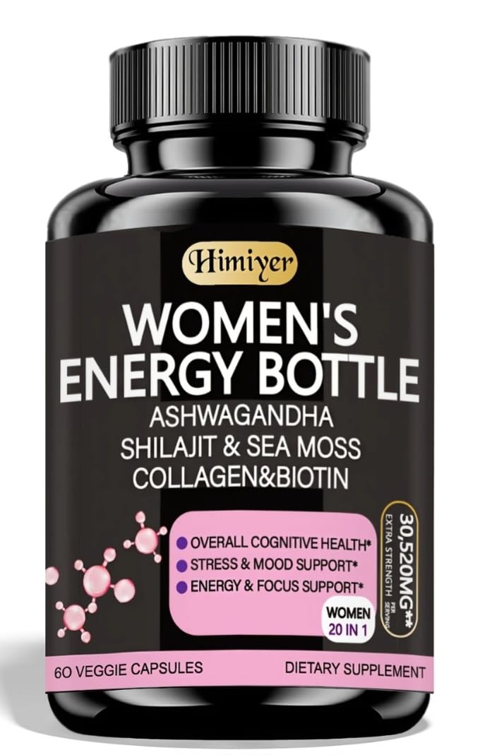 Front view of Himiyer Women's Energy Supplement bottle (60 capsules)