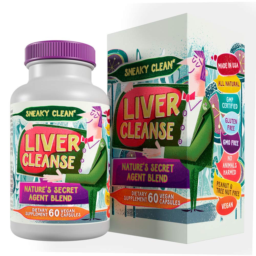 Hippie Farms Sneaky Clean Liver Cleanse bottle label with 60 vegan capsules
